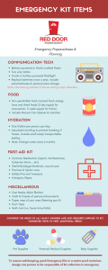 Infographic with emergency kit items